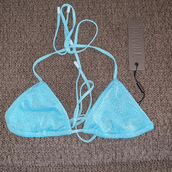 triangl swimwear Swim Triangle Sparkly Baby Blue Bathing Suit
